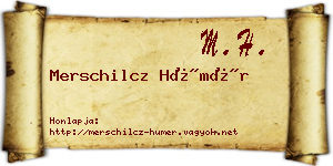 Merschilcz Hümér névjegykártya